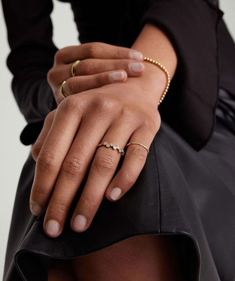 انگشتر زیگ زاگ الماس