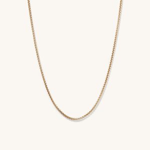 گردنبند زنجیره ای جعبه گرد