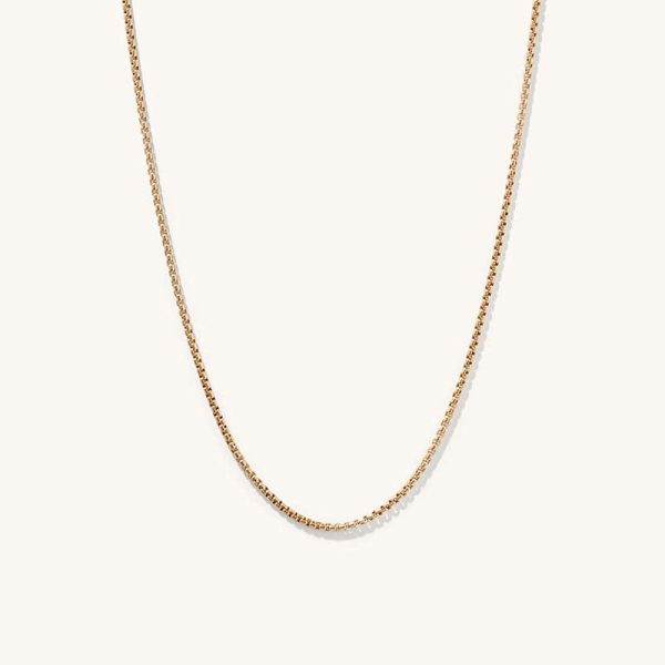 گردنبند زنجیره ای جعبه گرد