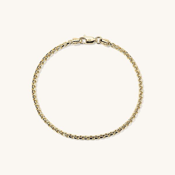 دستبند زنجیر جعبه گرد